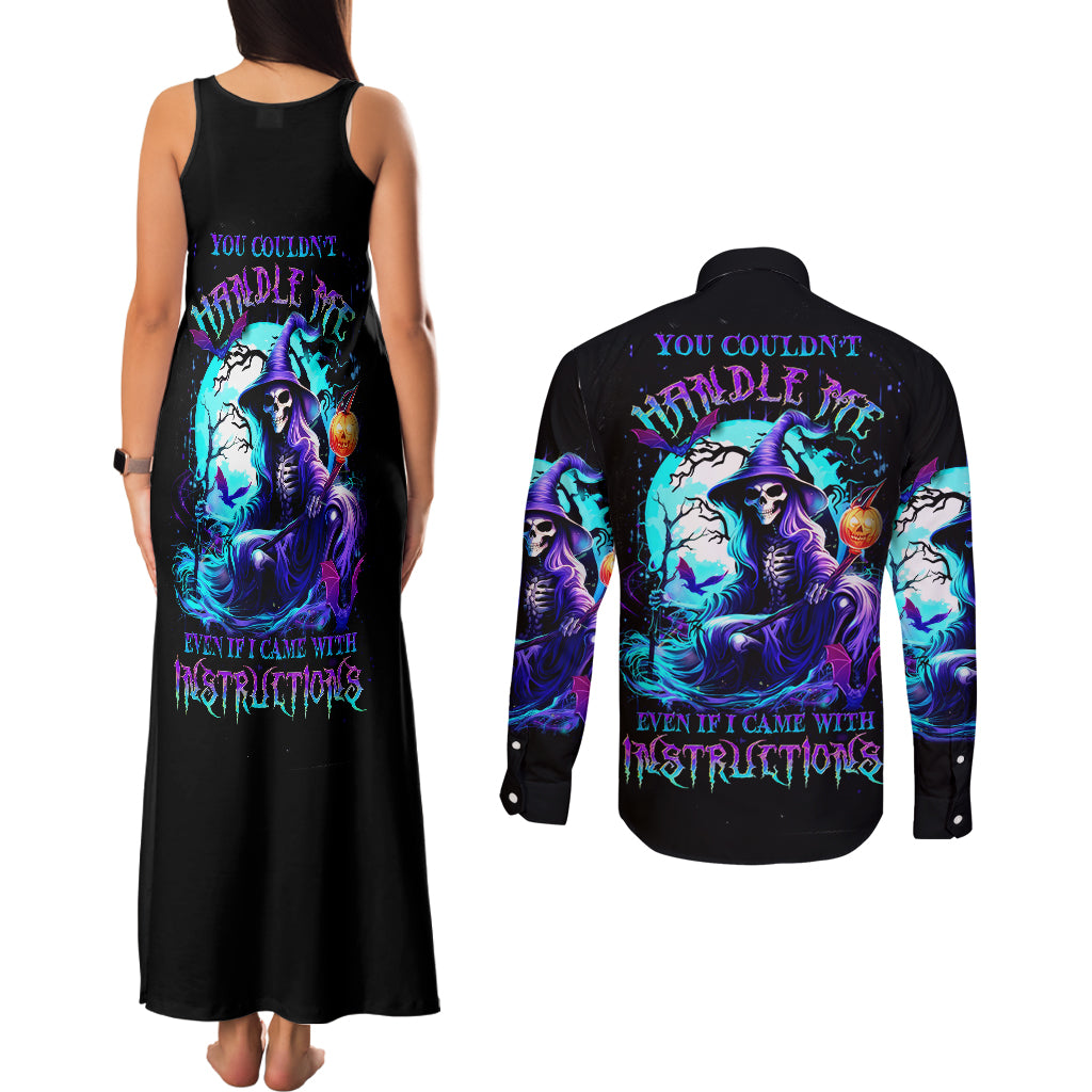 witch-skull-couples-matching-tank-maxi-dress-and-long-sleeve-button-shirts-you-couldnt-handle-me-even-with-intrustions