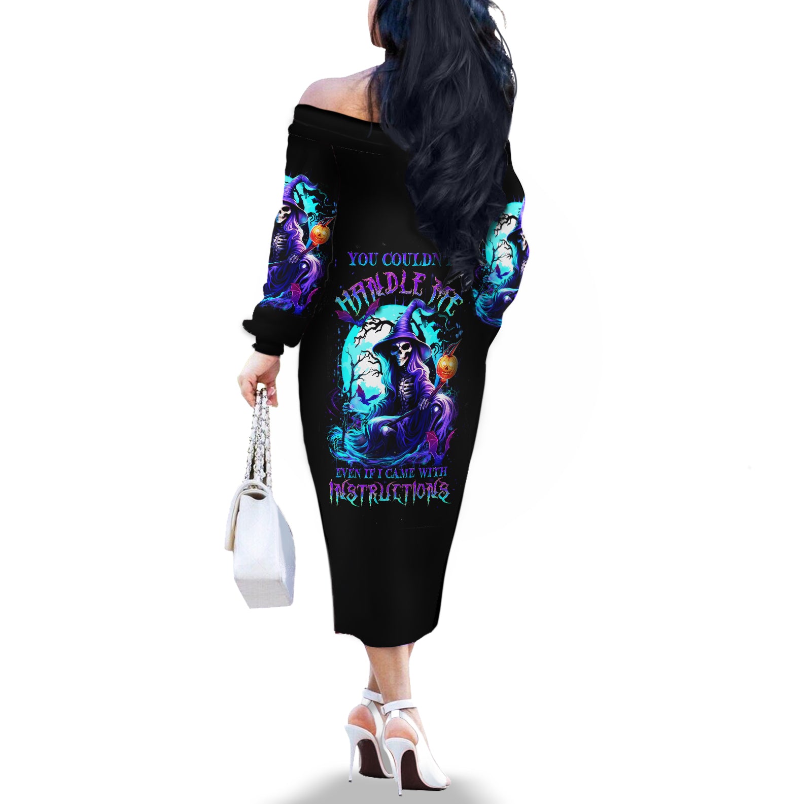 witch-skull-off-the-shoulder-long-sleeve-dress-you-couldnt-handle-me-even-with-intrustions