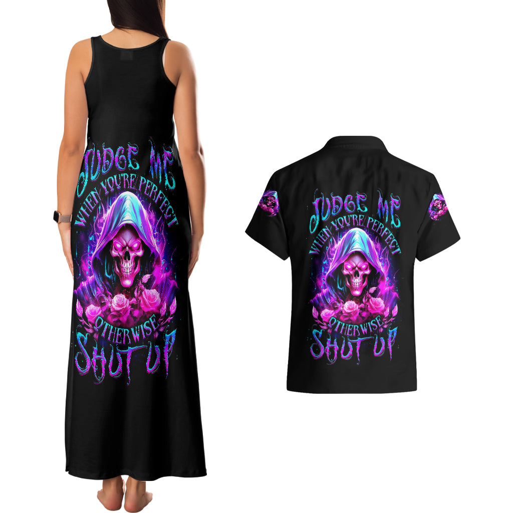 fire-skull-couples-matching-tank-maxi-dress-and-hawaiian-shirt-judge-me-when-youre-perfect-otherwise-shut-up