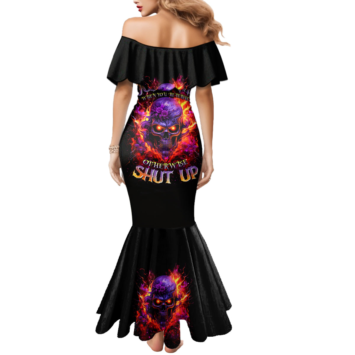 Flame Skull Mermaid Dress Judge Me When You Reperfect Otherwise Shut Up