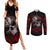 skull-couples-matching-summer-maxi-dress-and-long-sleeve-button-shirts-bloody-skull-scream