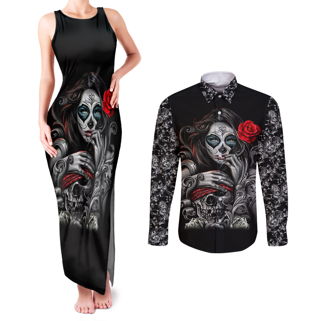 skull-couples-matching-tank-maxi-dress-and-long-sleeve-button-shirts-skull-girl-spoiled-wife