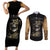skull-couples-matching-short-sleeve-bodycon-dress-and-long-sleeve-button-shirts-golden-skull-steampunk