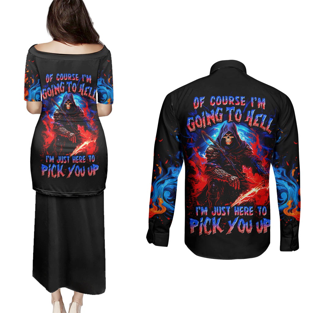 death-skull-couples-matching-puletasi-dress-and-long-sleeve-button-shirts-of-course-im-going-to-hell