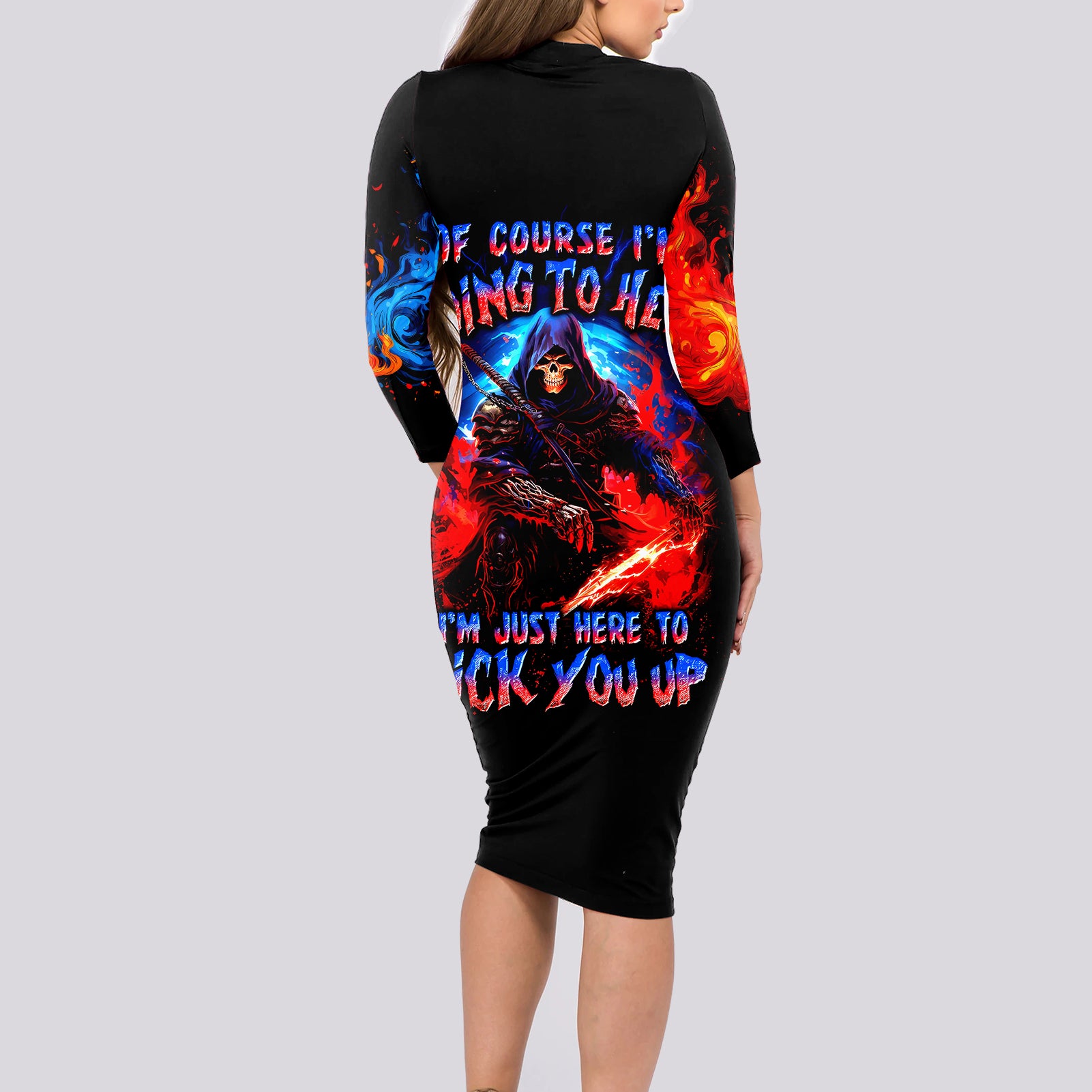 death-skull-long-sleeve-bodycon-dress-of-course-im-going-to-hell
