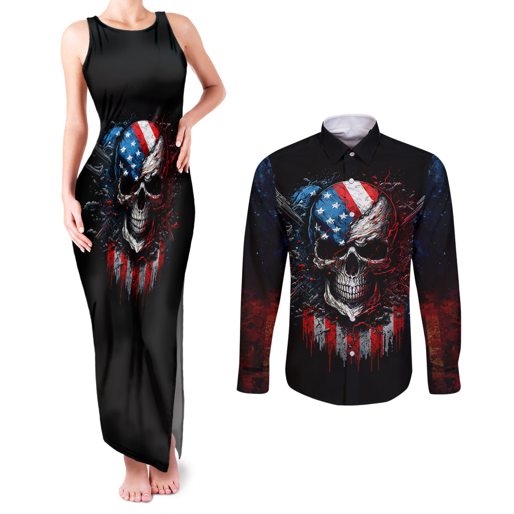 vintage-skull-couples-matching-tank-maxi-dress-and-long-sleeve-button-shirts-american-skull-vintage
