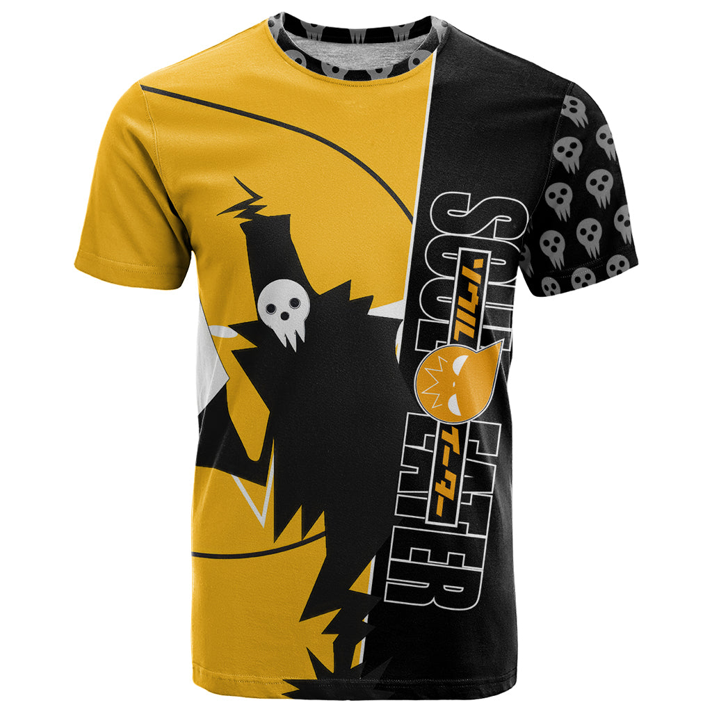 Shinigami Soul Eater T Shirt Anime Art Mix With Skull Pattern Style