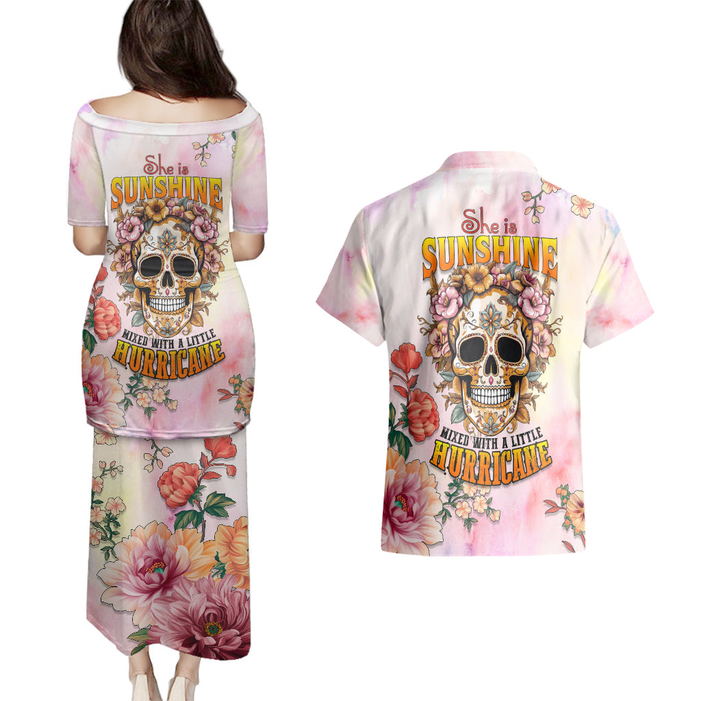 flower-skull-couples-matching-puletasi-dress-and-hawaiian-shirt-she-is-sunshine-mixed-with-a-little-hurricane