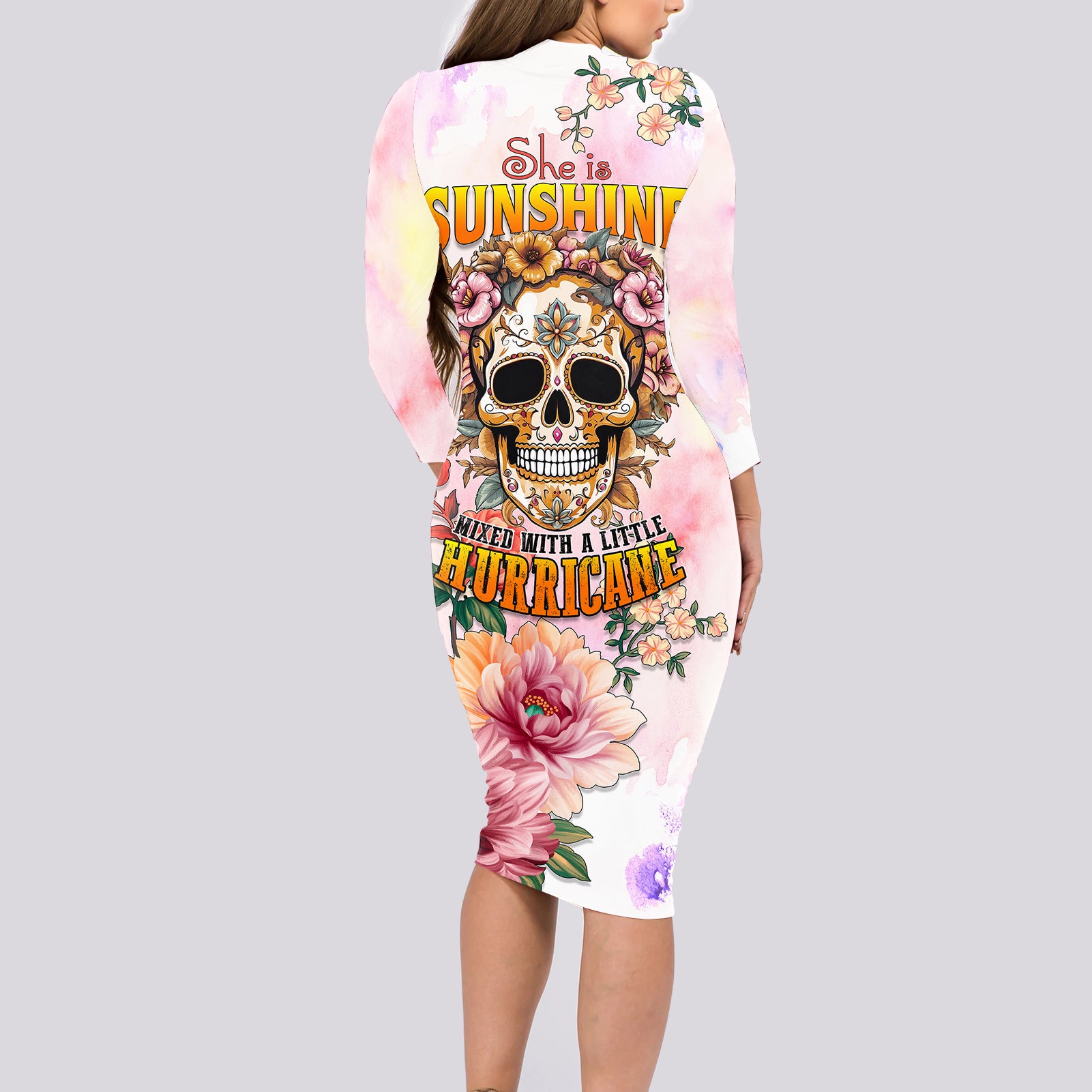 flower-skull-long-sleeve-bodycon-dress-she-is-sunshine-mixed-with-a-little-hurricane