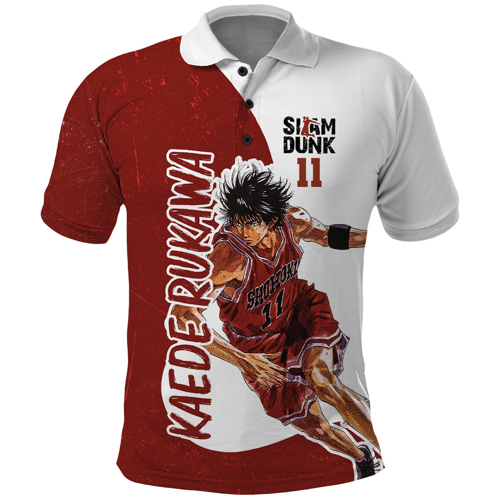 Kaede Rukawa - Slam Dunk - Number 11 Polo Shirt Anime Mix Manga Style