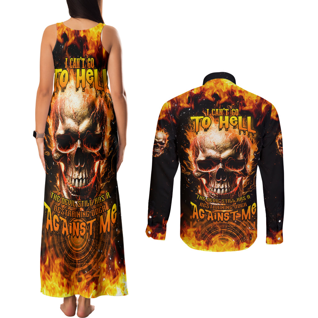 magic-fire-skull-couples-matching-tank-maxi-dress-and-long-sleeve-button-shirts-i-cant-go-to-hell-the-devil-still-has-a-rest-training-oder-against-me