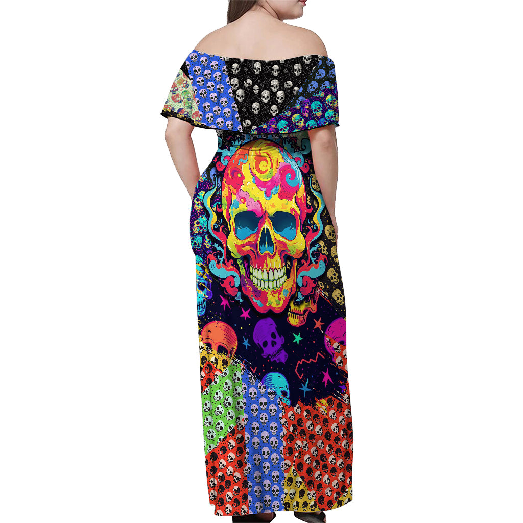 skull-pattern-off-shoulder-maxi-dress-colorful-skull-pattern-mix