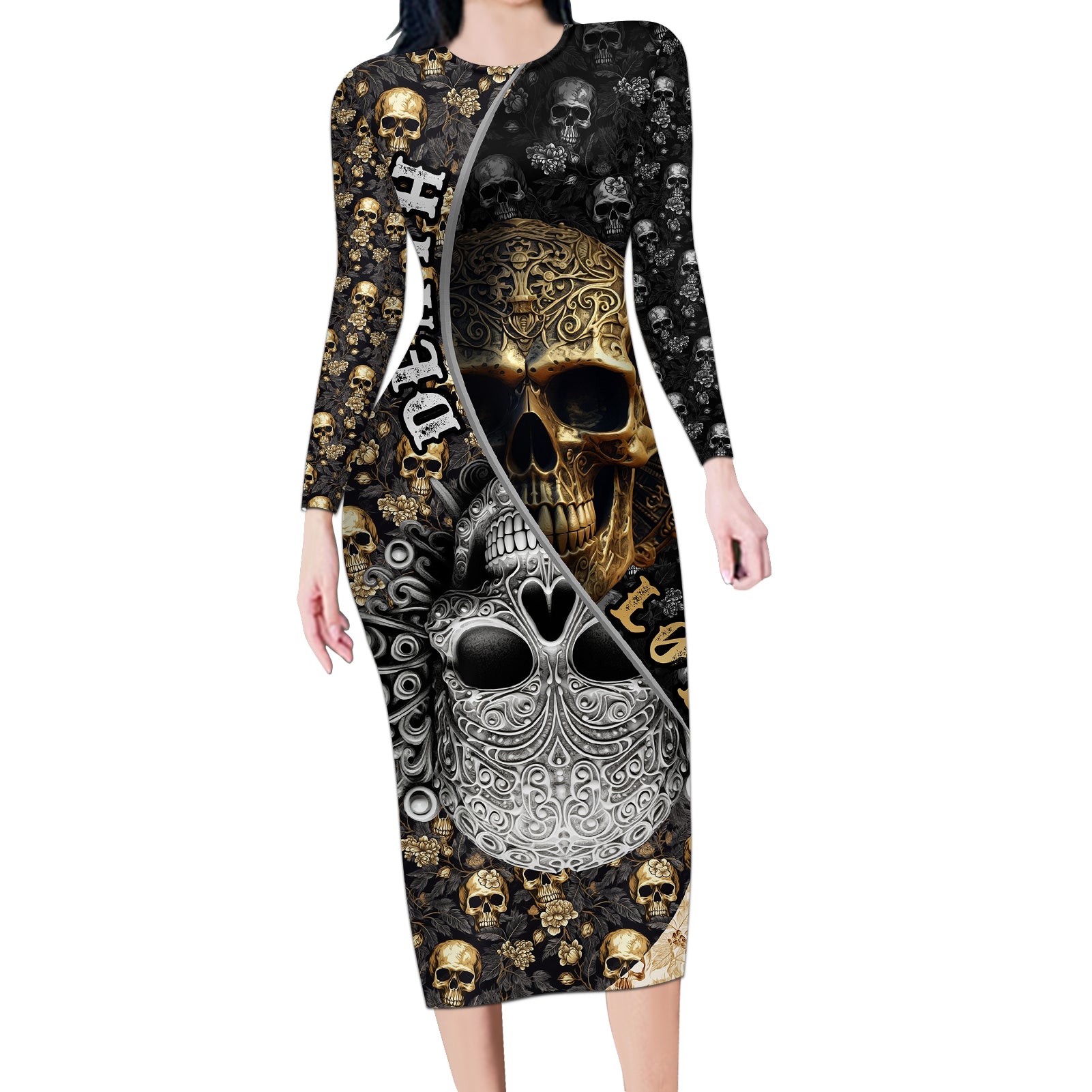 skull-pattern-long-sleeve-bodycon-dress-love-and-death