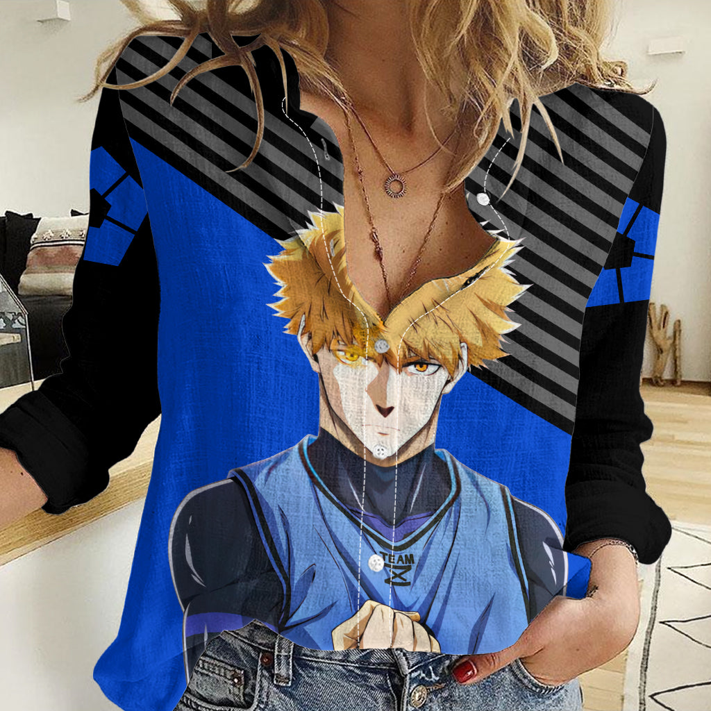 Rensuke Kunigami Blue Lock Women Casual Shirt Anime Style