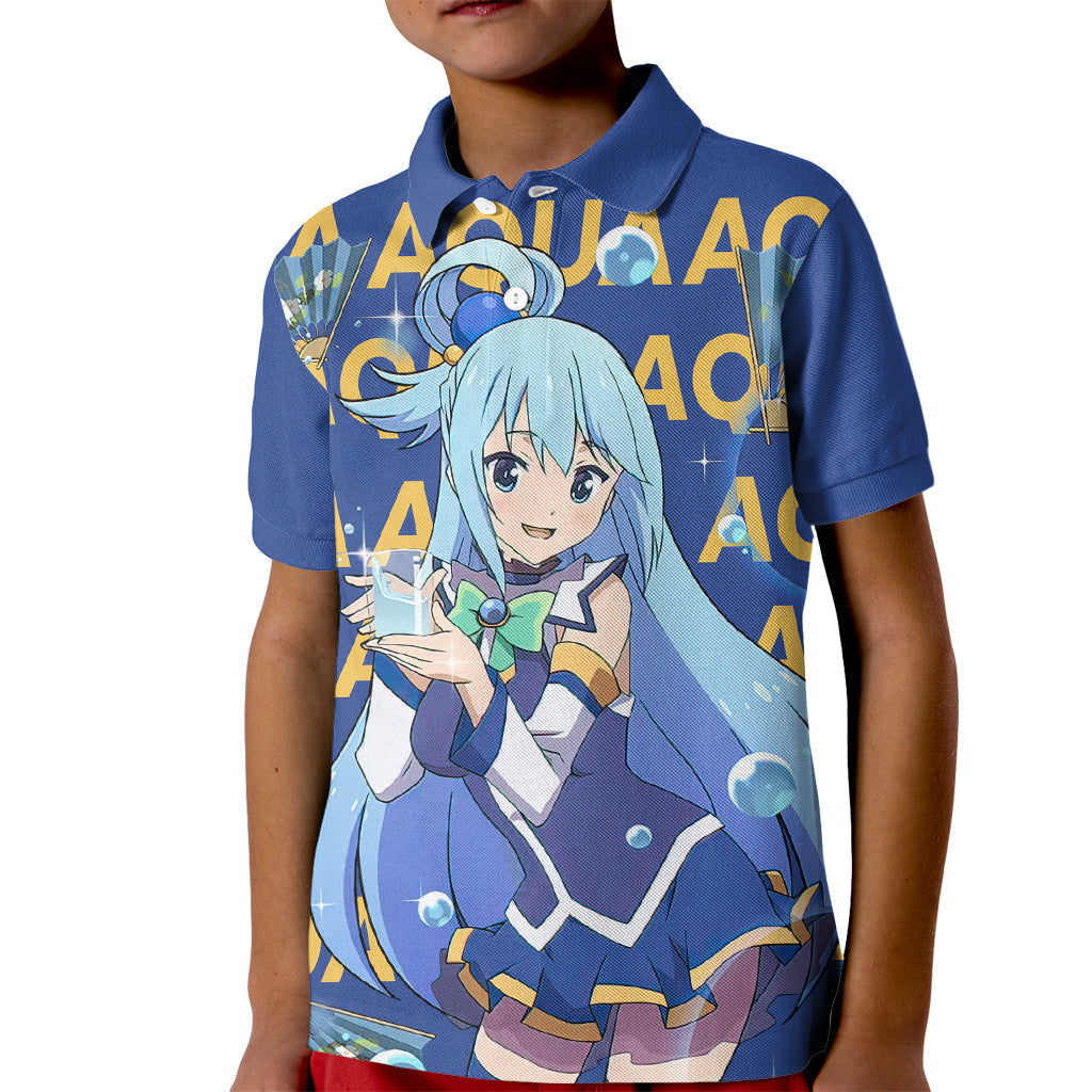 Aqua KonoSuba Kid Polo Shirt Anime Style