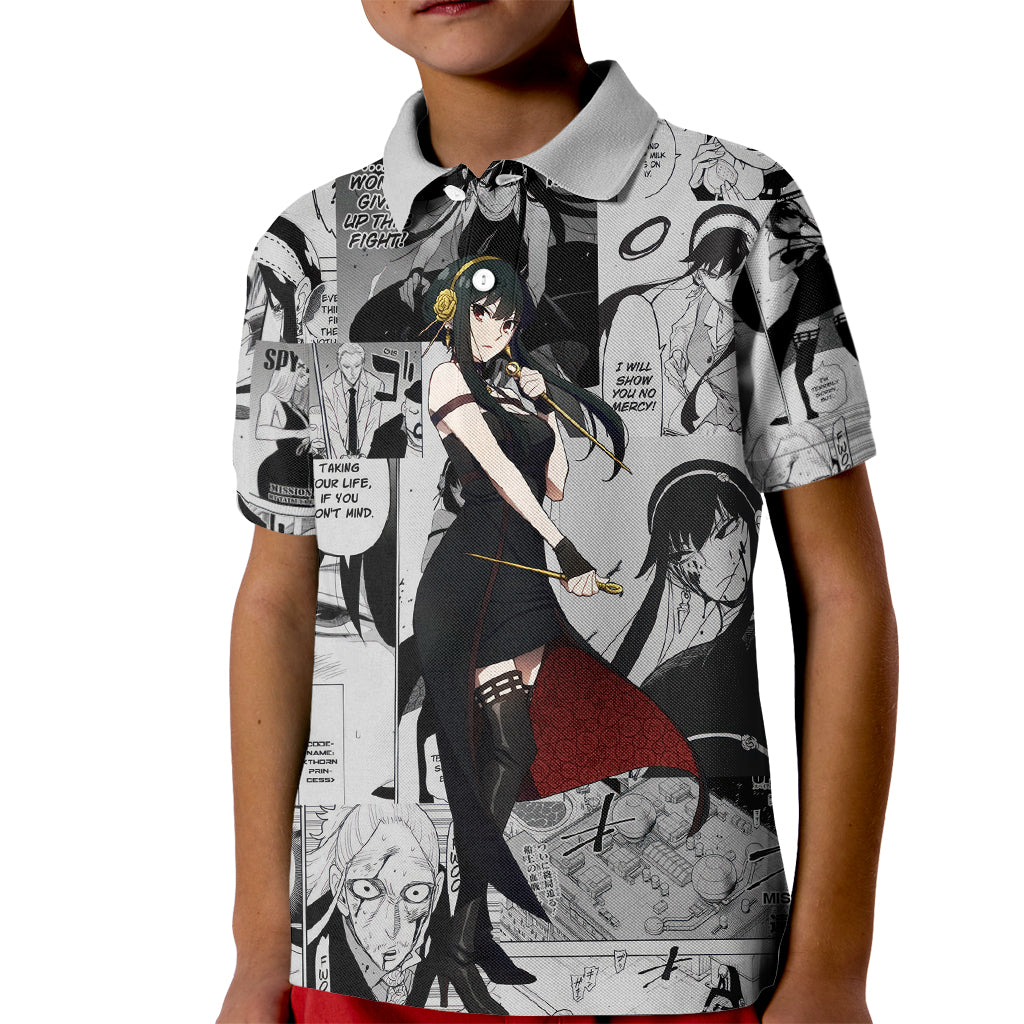 Yor Forger Spy X Family Kid Polo Shirt Manga Mix Anime Style