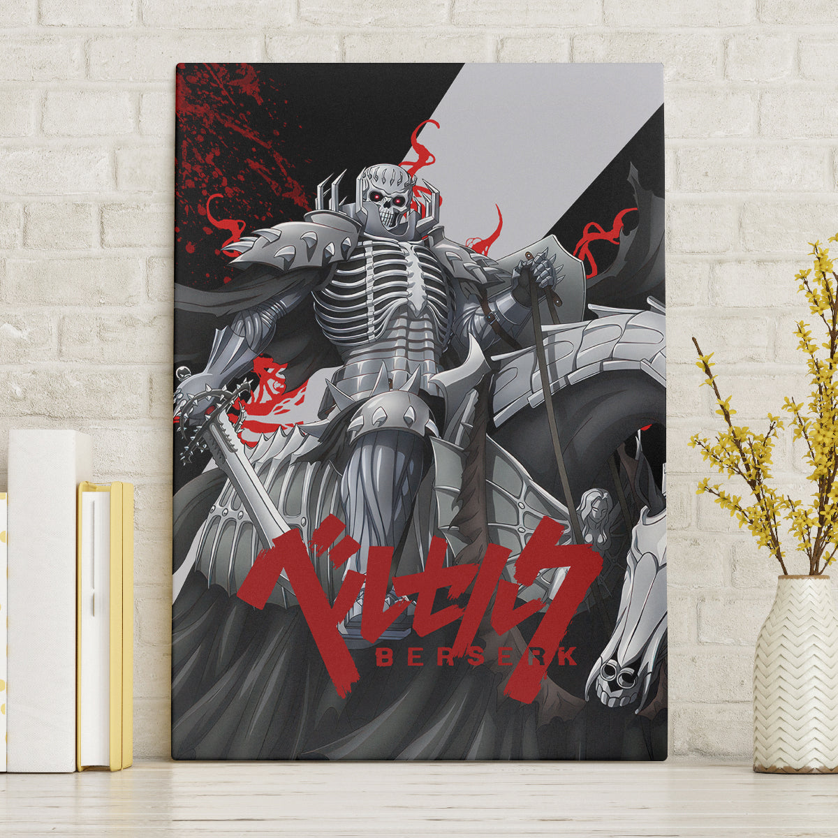 The Skull Knight Berserk Canvas Wall Art Black Blood Style