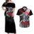 The Skull Knight Berserk Couples Matching Off Shoulder Maxi Dress and Hawaiian Shirt Black Blood Style