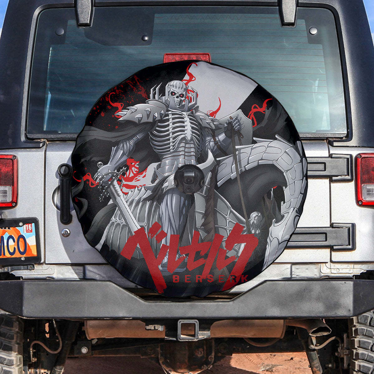 The Skull Knight Berserk Spare Tire Cover Black Blood Style