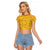 Pikachu Pattern Style Raglan Cropped T Shirt