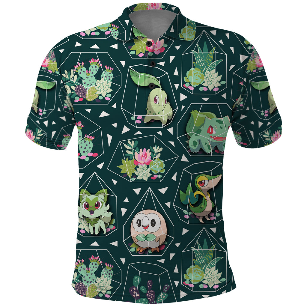 pokemon-anime-polo-shirt-grass-type-succulents-terrarium-pattern